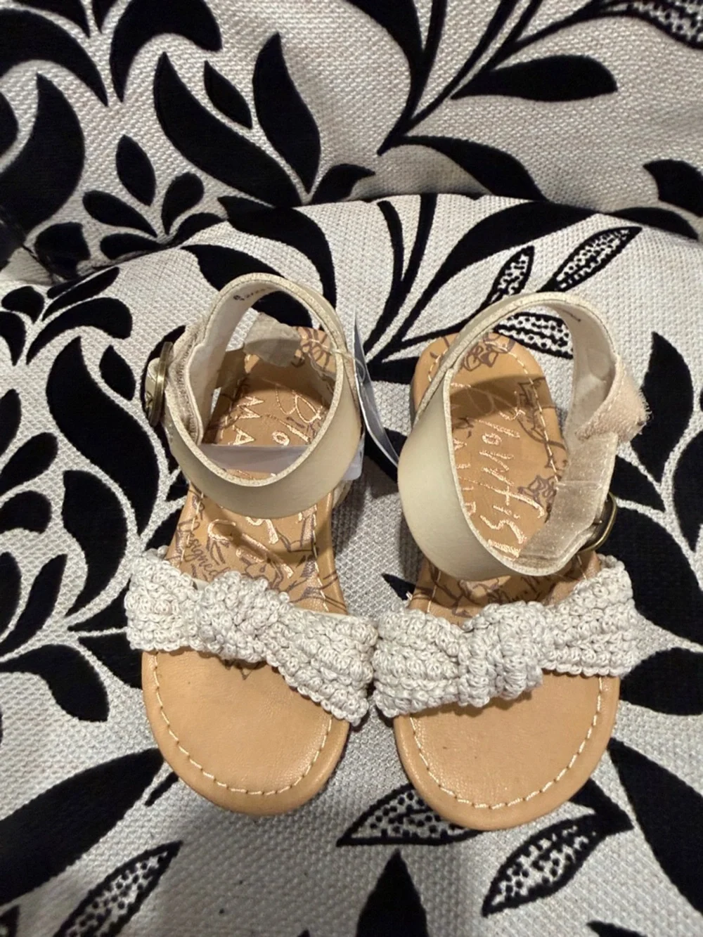 Blowfish Cream Crochet Knot Kids Sandals